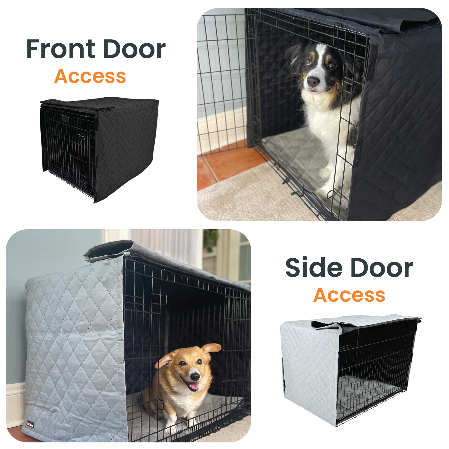 4Knines Dog Crate Kennel Cover front and side open