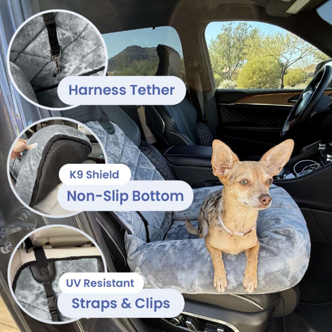 Dog Car Seat – Plush Travel Dog Bed for Small and Medium Dogs Features