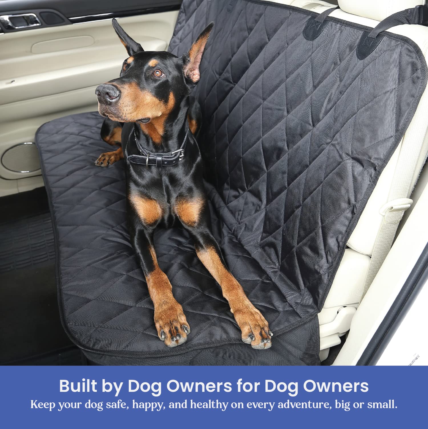4Knines Fitted Rear Seat Cover without hammock Black with Dog