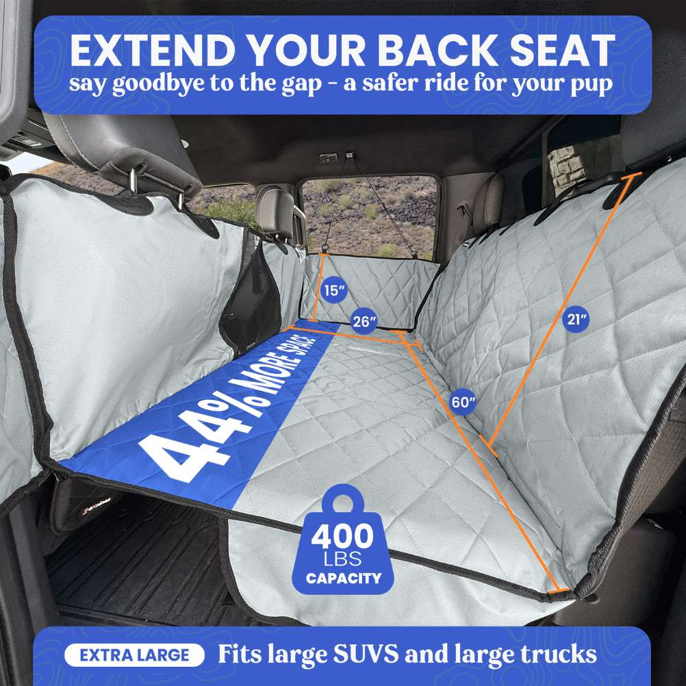 4Knines Hard Bottom Extender Car Seat Cover for Dogs dimension measurements