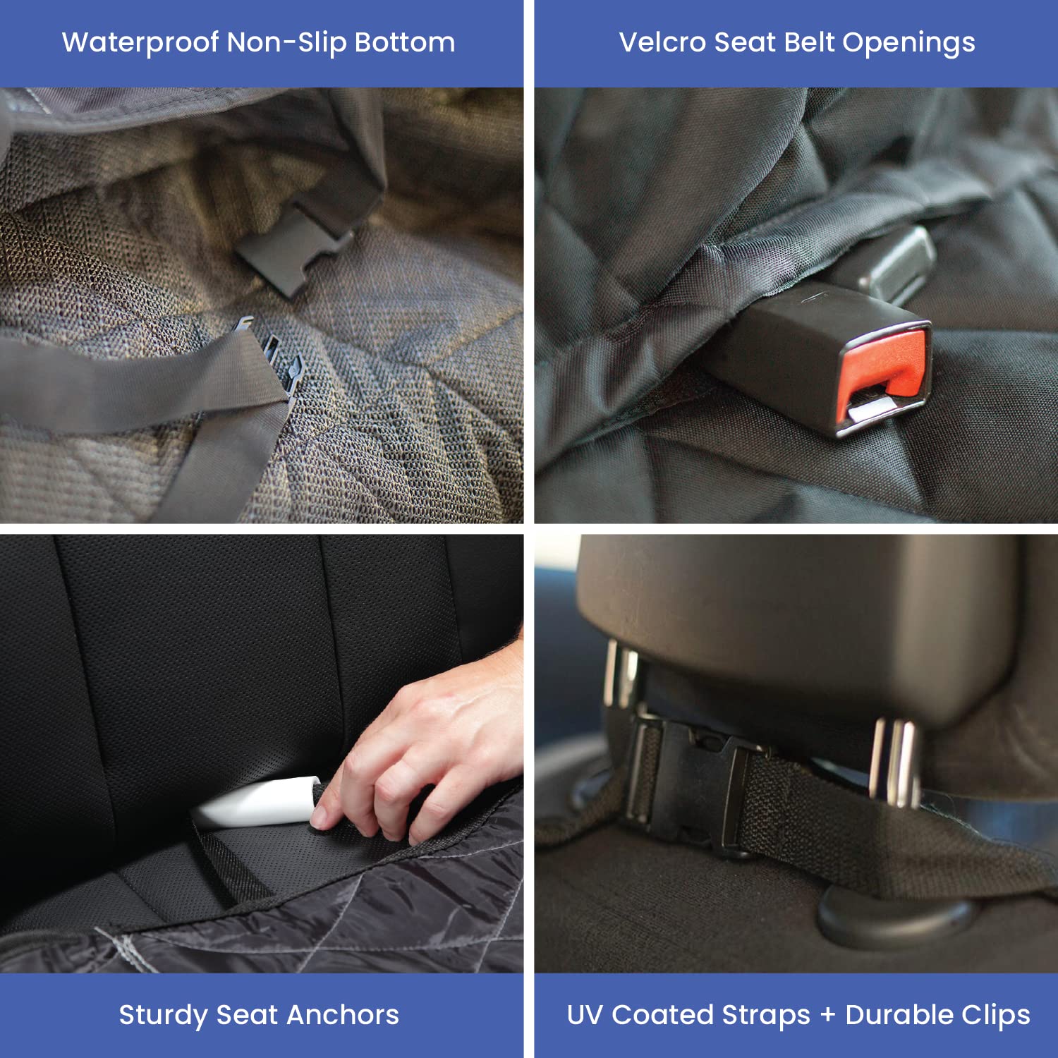 Dog Rear Seat Cover with Hammock features