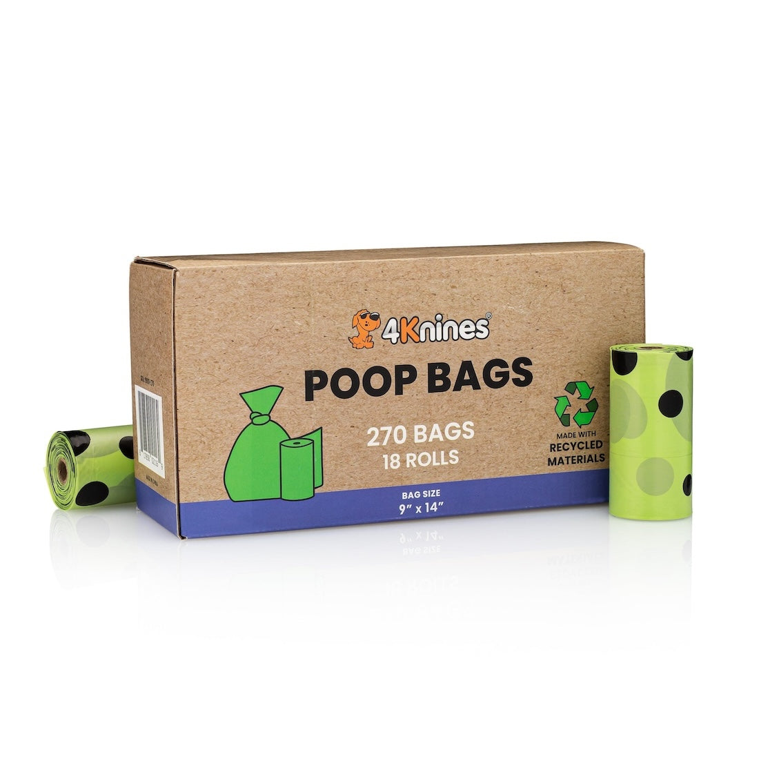 4Knines Dog Poop Bags - Made from 100% Recycled Materials