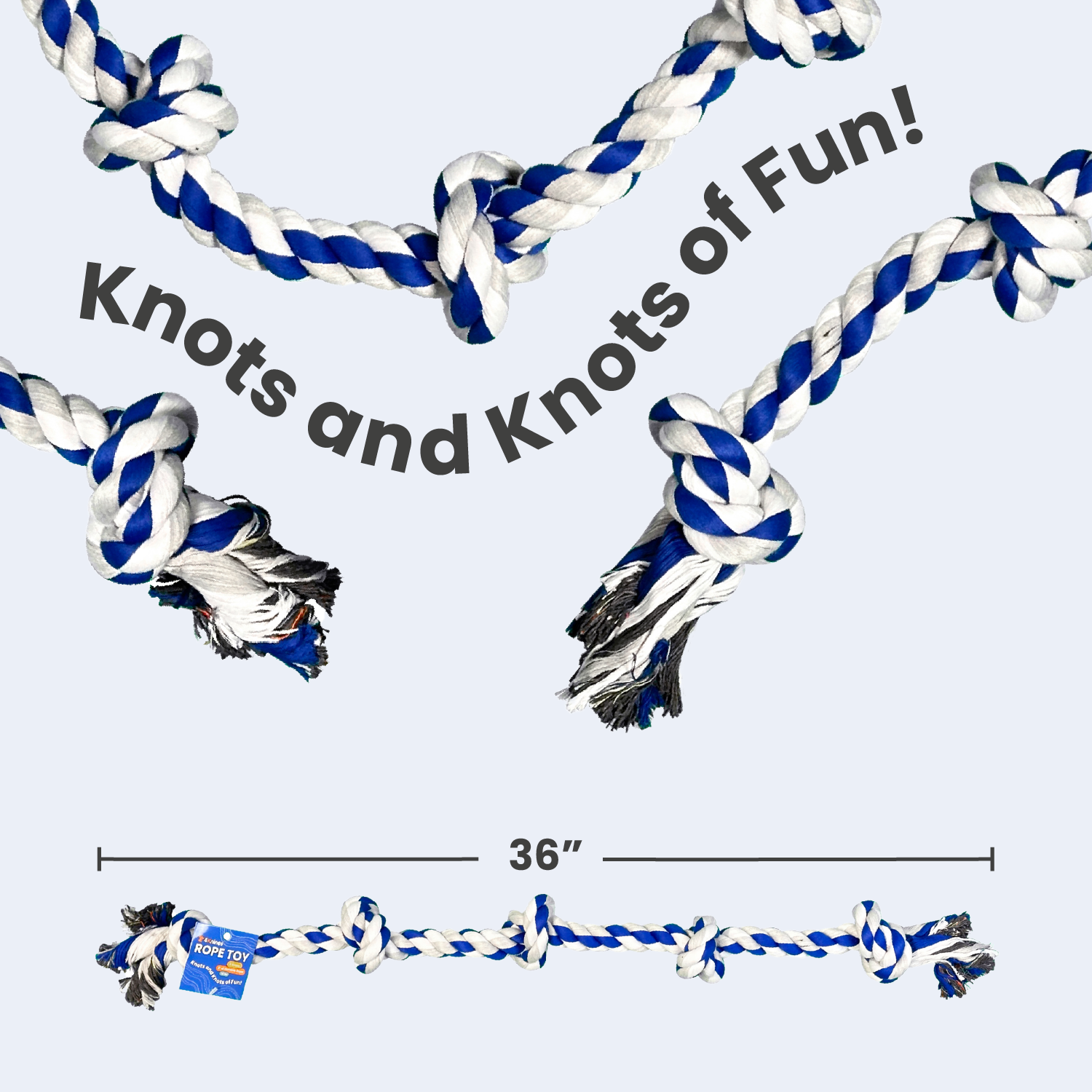 4Knines Large Rope Toy size measurements 