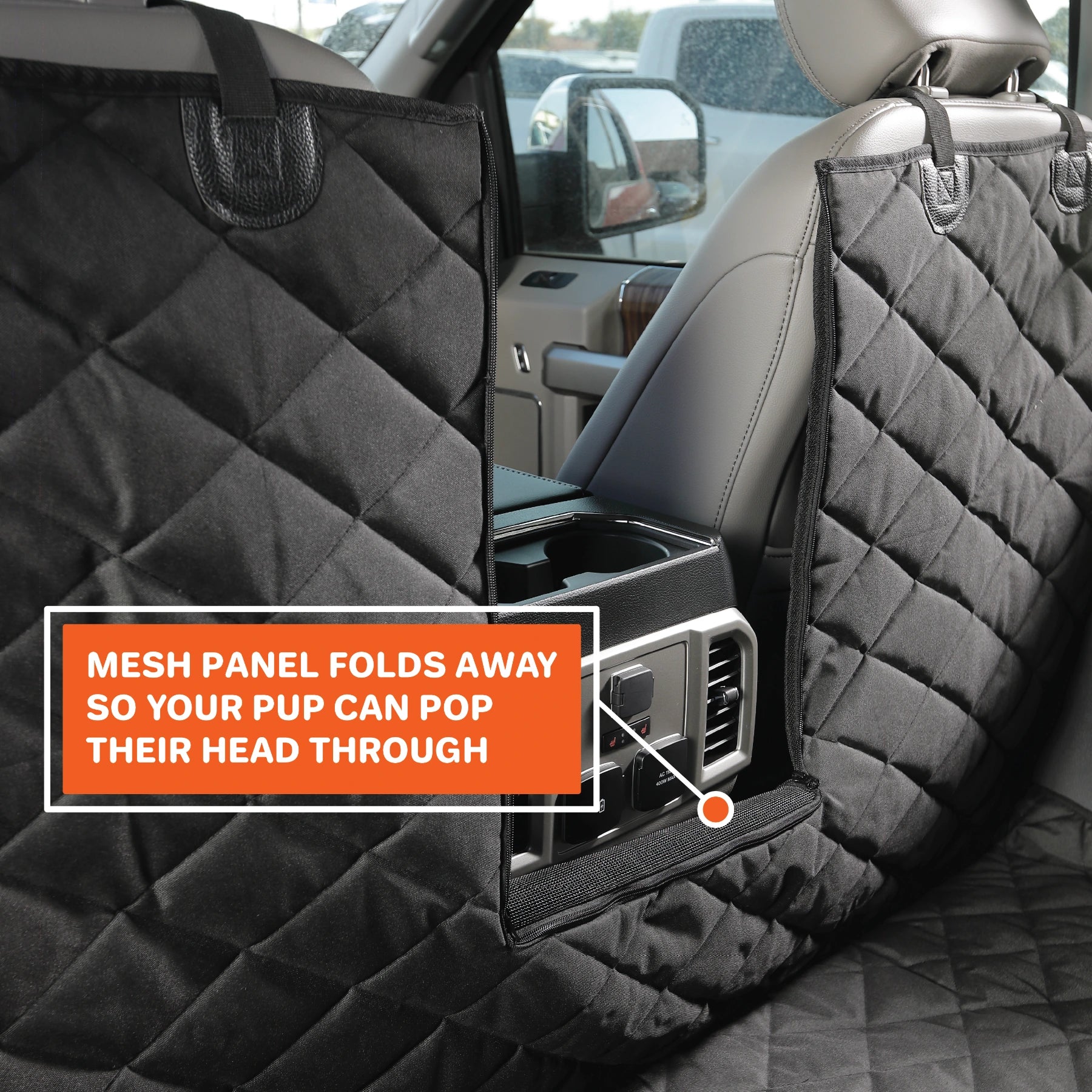 4Knines Floor Hammock for Crew Cab Trucks feature ventilation window