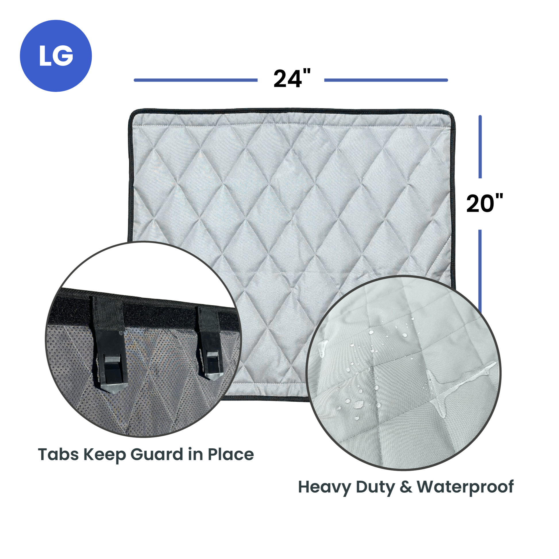 4Knines Car Door Covers That Stay In Place Large size measurements attachement
