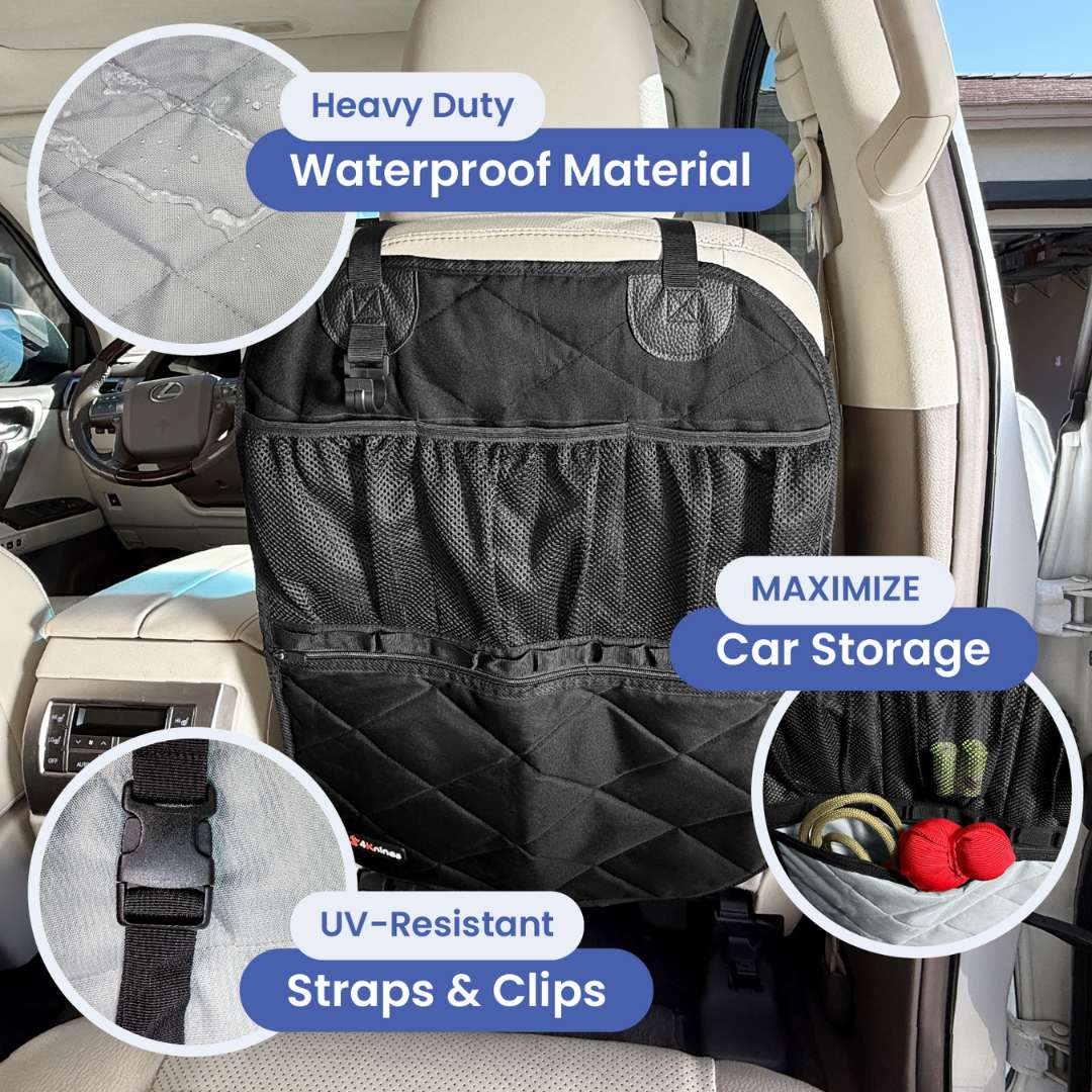 4Knines Car Seat Back Organizer Kids & Pets features