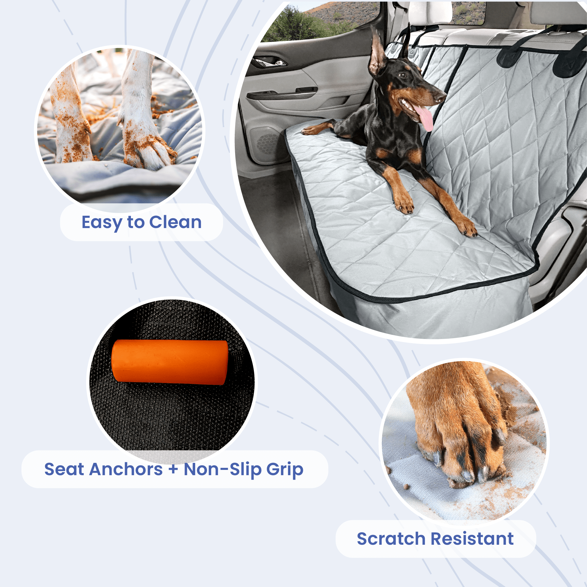 4Knines Fitted Rear Seat Cover for Fold Down Seats - No Hammock Features