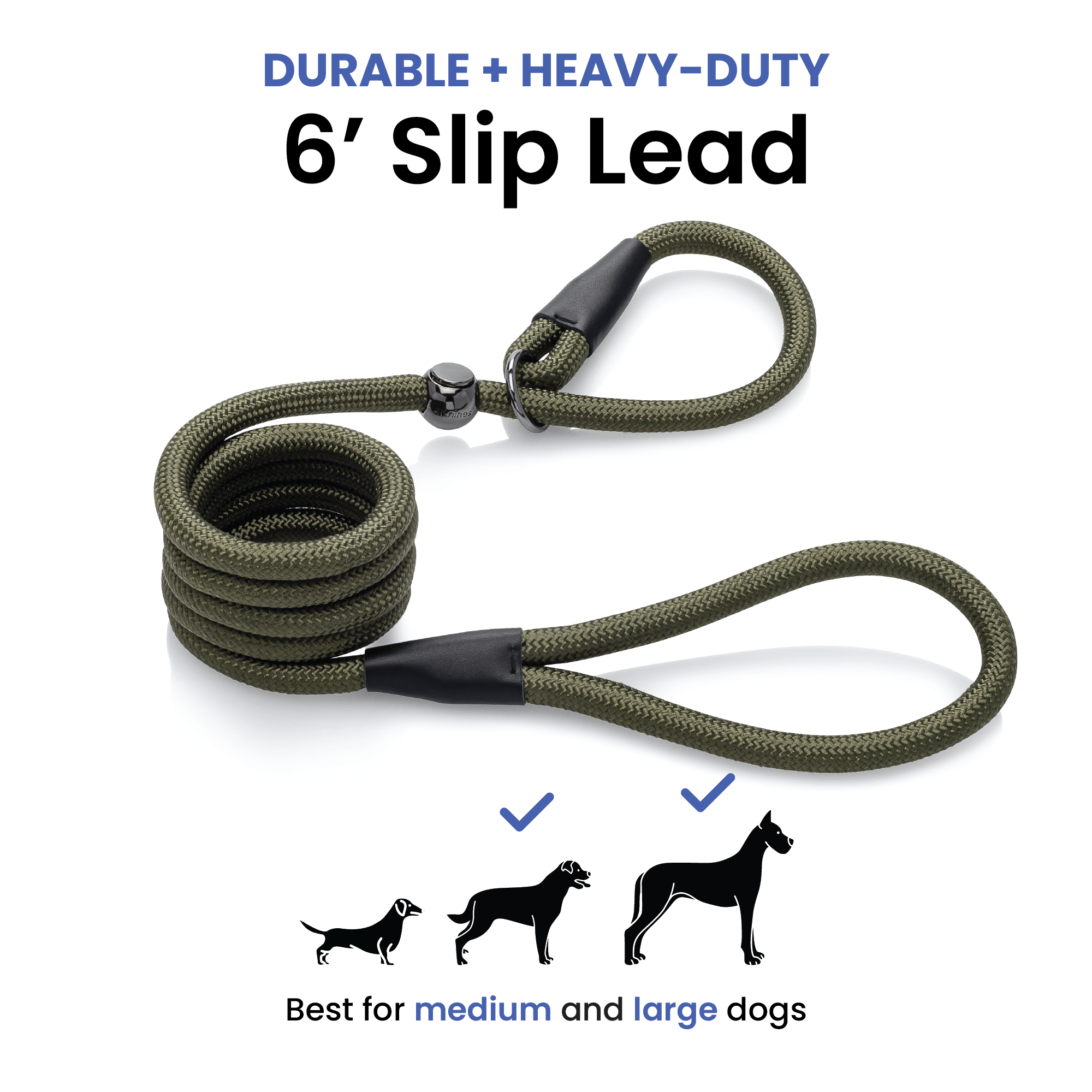 Slip Lead Dog Leash 6FT for med and lg dogs