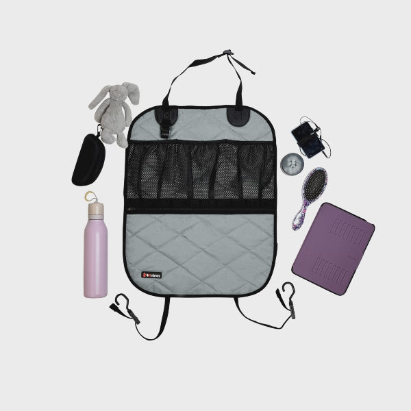 Load video: Car Seat Back Organizer – Backseat Storage &amp; Protector for Kids &amp; Pets