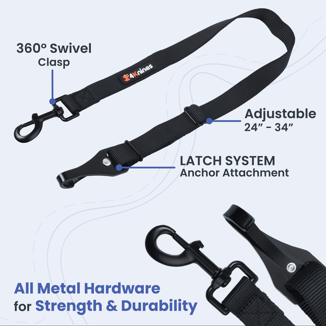 Dog Seat Belt features