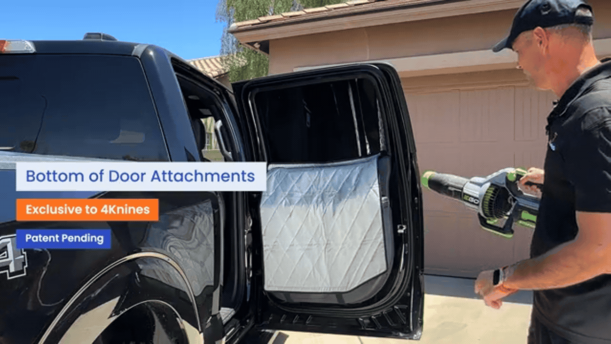 4Knines Door Cover gif with wind stays in place