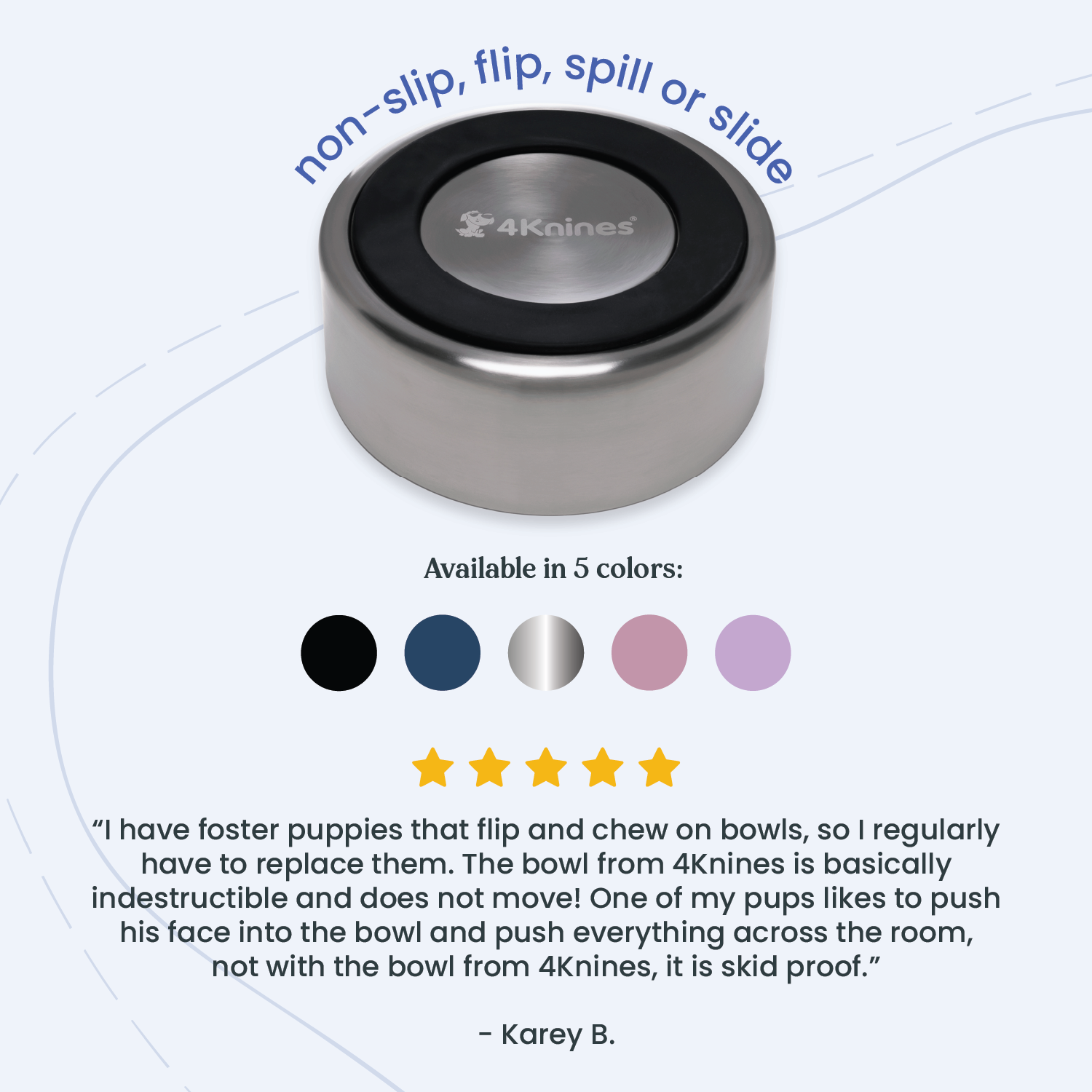 4Knines Stainless Steel Dog Bowl
