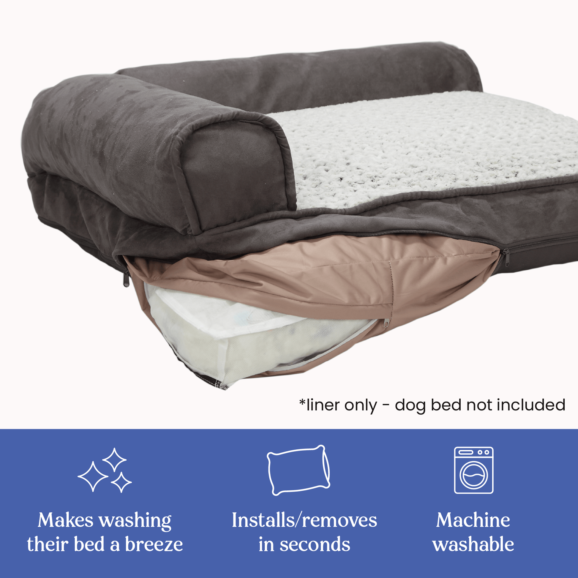 4Knines Dog Bed Liner protects bed cushion