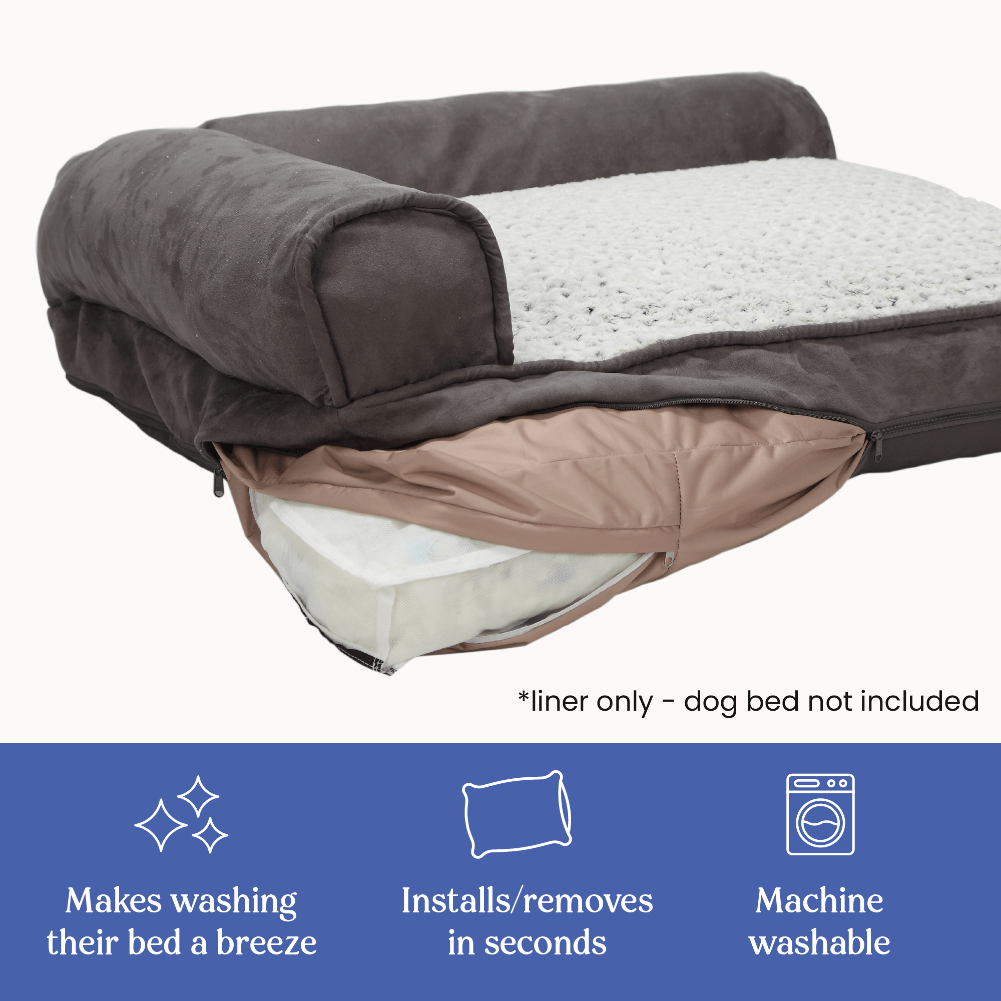 4Knines Dog Bed Liner protects bed cushion