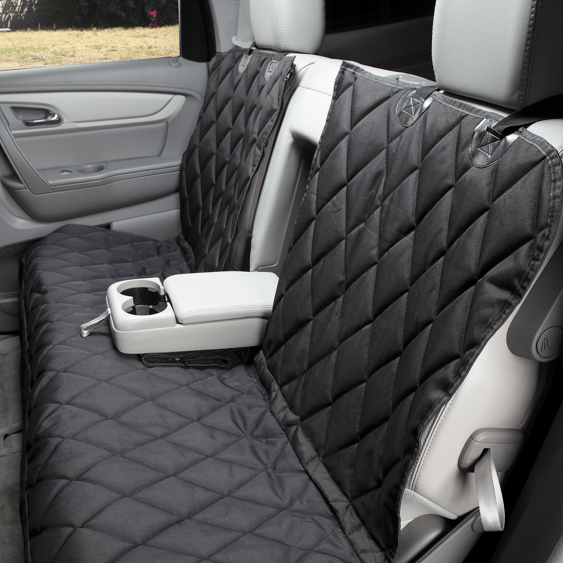 4Knines Rear Seat Cover for Fold Down Seats with Hammock with middle armrestBlack