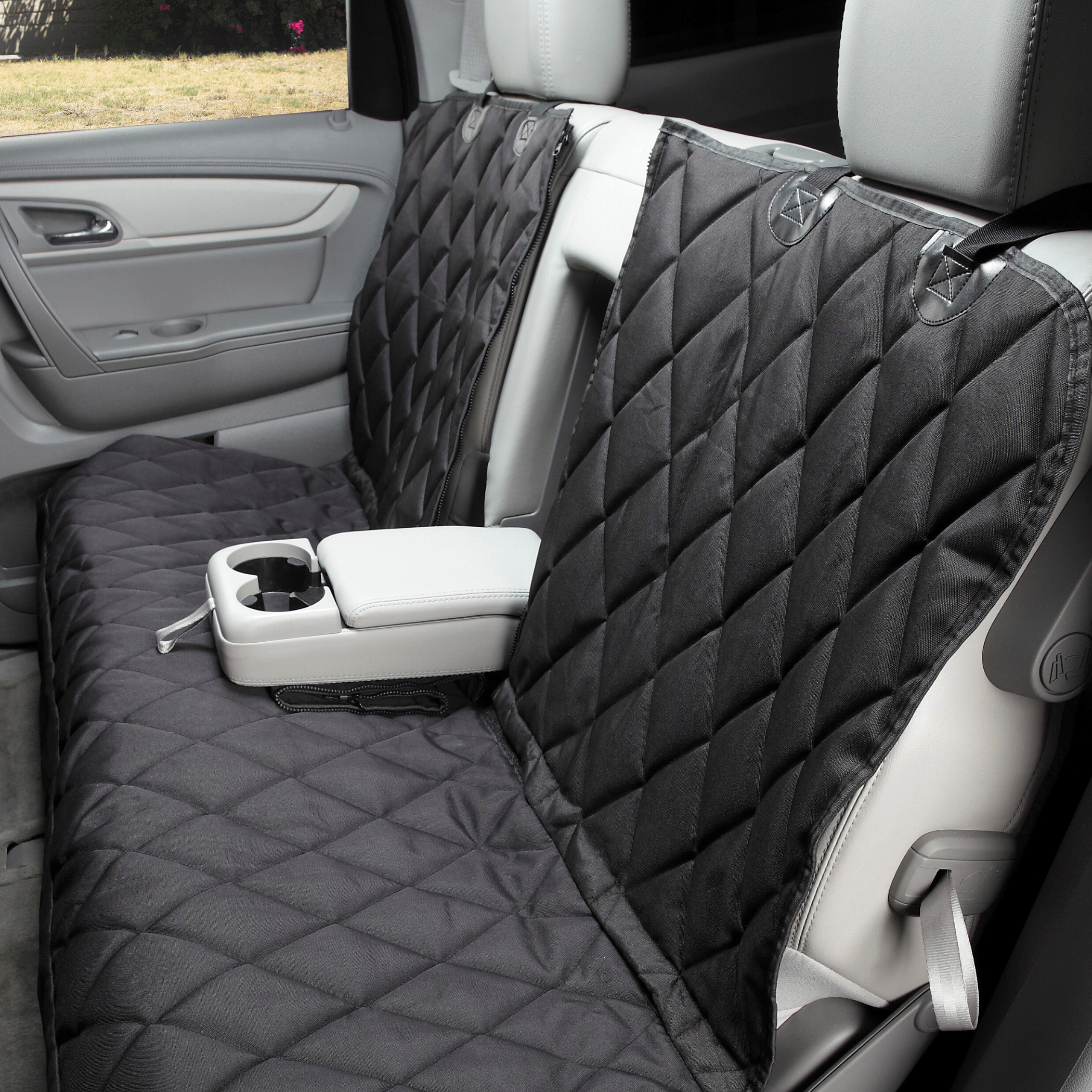 4Knines Rear Seat Cover for Fold Down Seats with Hammock with middle armrestBlack