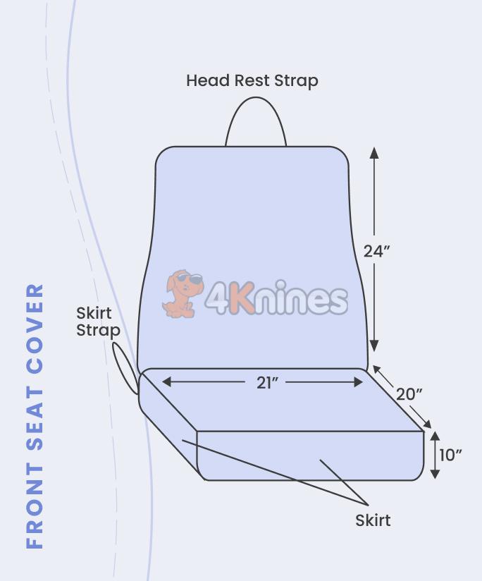 4Knines Front Seat Cover sizing measurements